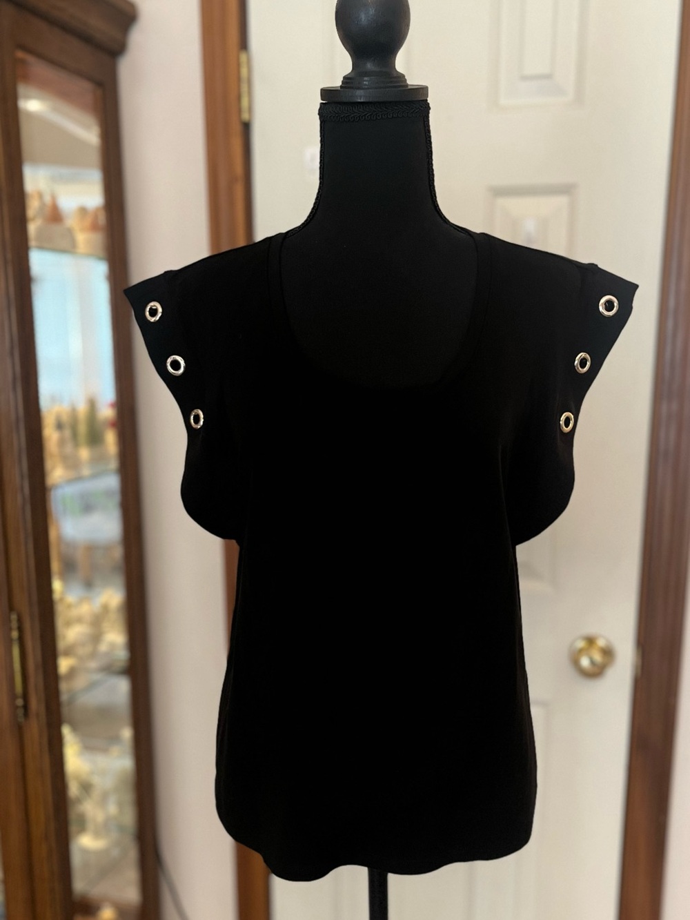 White House Black Market- Women’s Chic Black Shoulder Shell Top